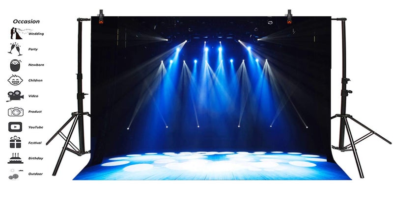 Yeele 10x8ft Free Stage Concert Backdrop Night Show Entertainment Discos Party Club Spotlight Lights Background for Photography Adult Portrait Photo Booth Video Shooting Vinyl Studio Props - Image 2